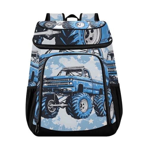 Blue Truck Racing Cooler Backpack Cooler Insulated Leak Proof Lunch Backpack 36 Cans Waterproof Soft for Men Women Picnic Hiking Camping Beach