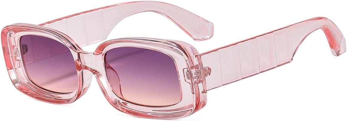 ADMIRING Thick Rectangle Sunglasses Retro 90s Style for Women and Men Small Chunky Square Design