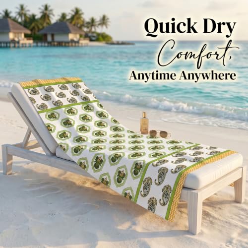 Image of Mafatlal Madhuban Soft & Absorbent Cotton Bath Towel (147x76 cm) | 250 GSM | Lightweight, Quick Dry, Floral Design