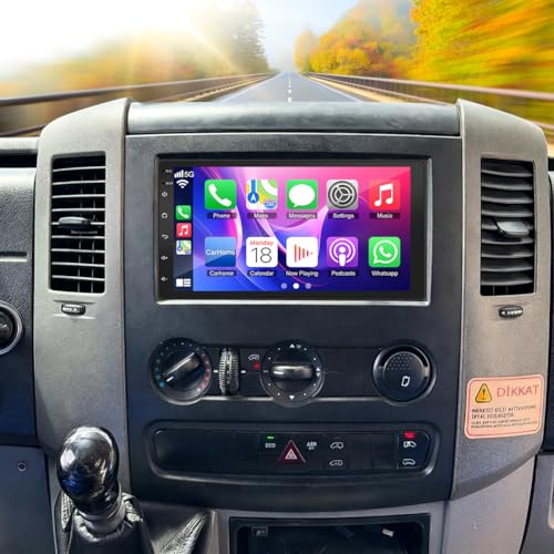 2+32G Android 13 Auto Radio Coche con CarPlay Android Auto para Mercedes Benz Sprinter 2006 2018, Pantalla táctil de 7 Pulgadas Autoradio Estéreo Reproductor con navegación GPS Mirror Link FM RDS SWC