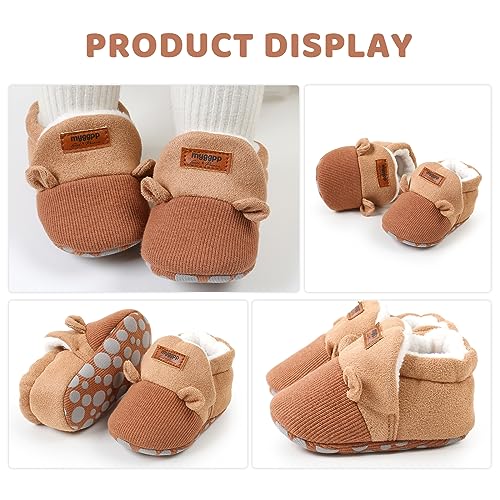 CoKate Baby Boys Girls Soft Plush Slippers Animal Boots Toddler Infant Crib Shoes Winter House Shoes4