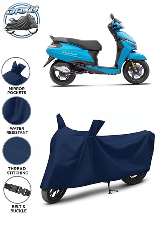 Image of Premium Waterproof Scooty Cover for Tvs Jupiter 110 | Heavy Duty All Weather Protection from Rain, Dust, Sun & Scratches with Mirror Pockets | Jupiter 110 Scooty Cover