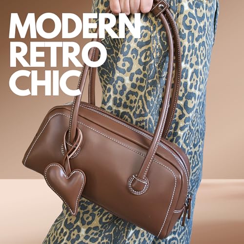 Image of Hobo bag with heart charm (Brown Vegan Leather)