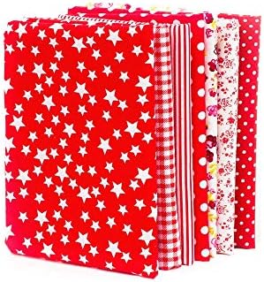 RayLineDo® 7pcs 50 * 50cm Different Pattern Patchwork Fabric Craft Printed Cotton Material Mixed Squares Bundle Quilting Scrapbooking Sewing Artcraft DIY Fabric Yellow Series