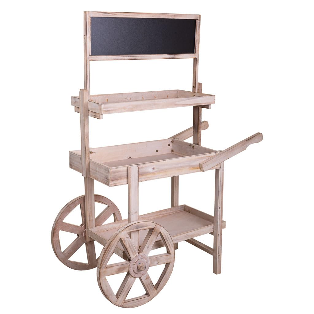 WANDERLUST DECO Carro Expositor de Madera Blanco 95x51x128