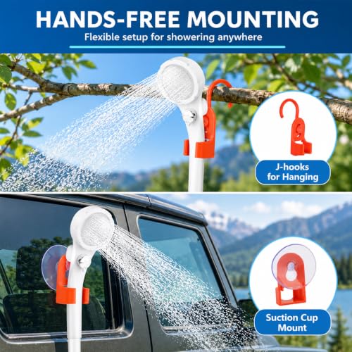 Ducha portátil para camping, bomba de ducha recargable 7800mAh miniatura 4