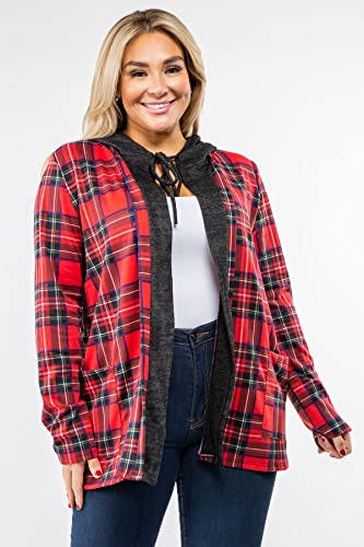Image of Eloges Women's Multi Stripe Soft Knit Open Cardigan with Suede Elbow Patch