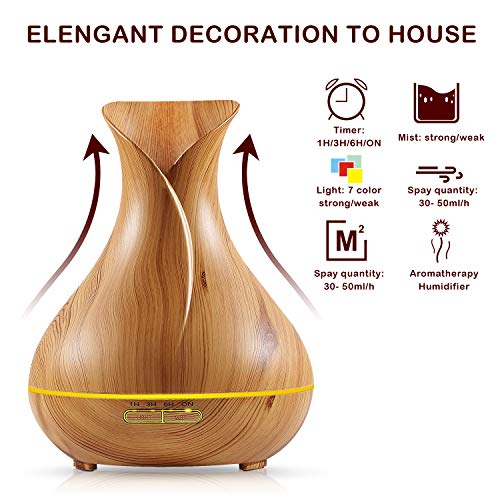 Olivetech Aromatherapy Essential Oil Diffuser, 400Ml Ultrasonic Diffusers For Essential Oils, Free Cleaning Kit, Bpa Free, Auto Shut Off - Yellow #TOP1
