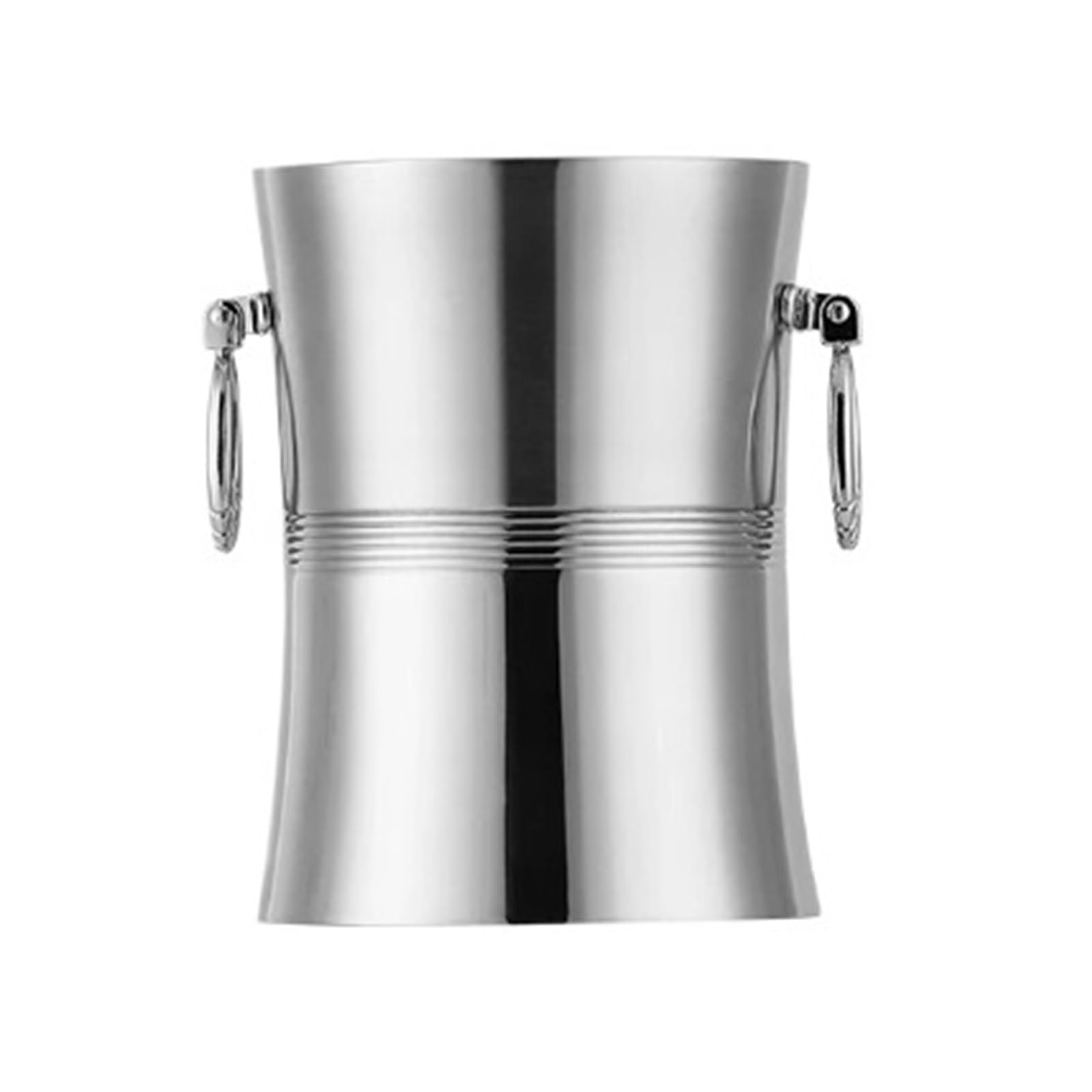 zhangrui1888 Ice Bucket Double Ring Waist Shaped Ice Bucket for Indoor Use Ice & Beverage Bucket(Silver,Medium)