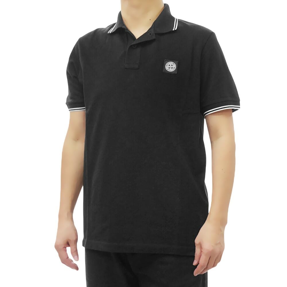 [ストーンアイランド] 26SSモデル コンパスパッチ 鹿の子ポロシャツ SLIM FIT【V0029 BLACK】 L1S152200010 S0018 V0029 [並行輸入品] [ストーンアイランド]