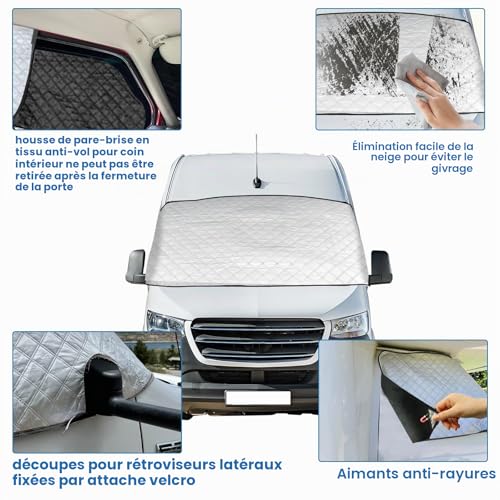 Couverture de pare-brise pour Ford Transit Custom pare-soleil hiver magnétique - 2