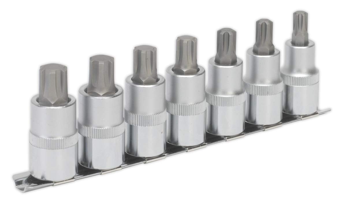 Sealey Ribe Socket Bit Set 7pc 1/2""sq Drive 55mm