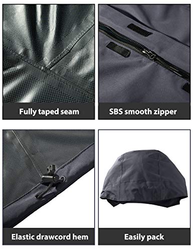 Wantdo Men's Rain Gear Waterproof Rain Jacket Outdoor Shell Rain Coat Gray M
