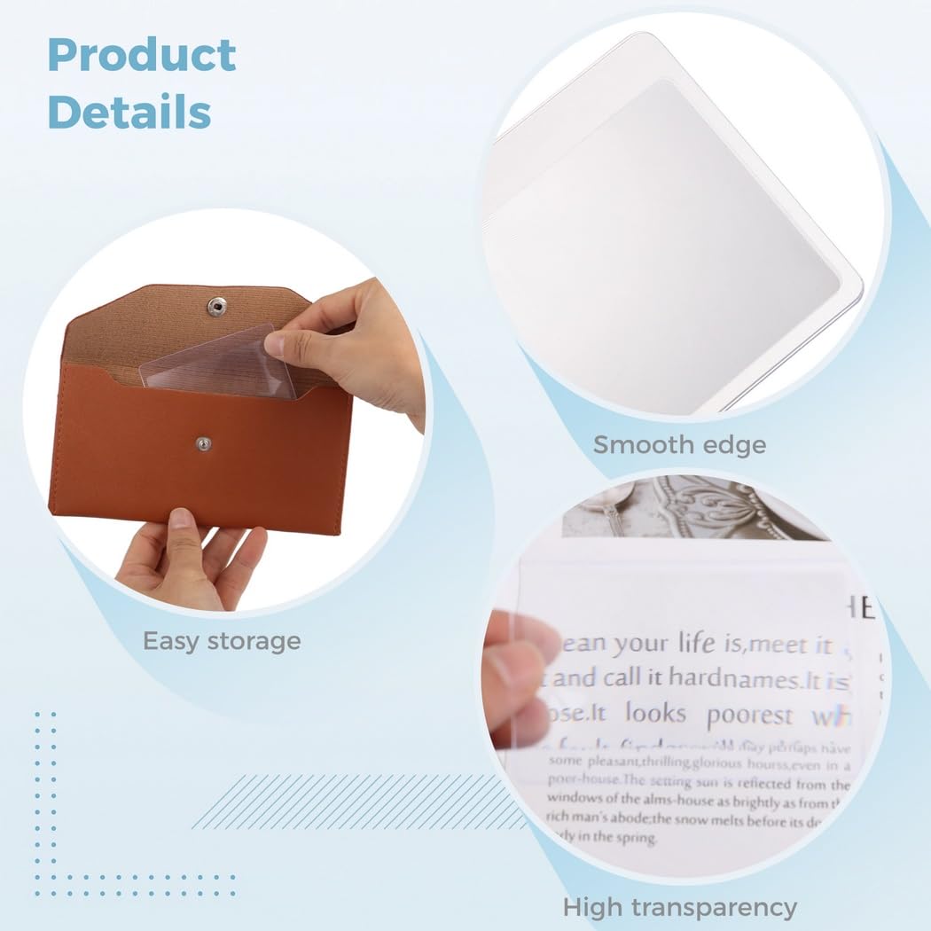 Lot de 100 lentilles de Fresnel Fines, loupe au Format Carte bancaire, lentilles grossissantes Portables 3X pour Lecture, Cartes de 8,4 x 5,6 cm pour journaux, Livres et Documents