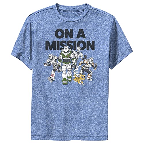 Pixar Lightyear Group Shot Boys Short Sleeve Tee Shirt Royal Blue Heather