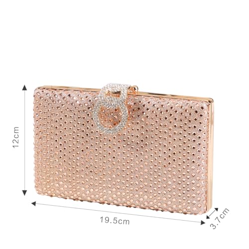 Dreubea Women's Fashion Rhinestone Evening Handbag Shiny Clutch Bag4