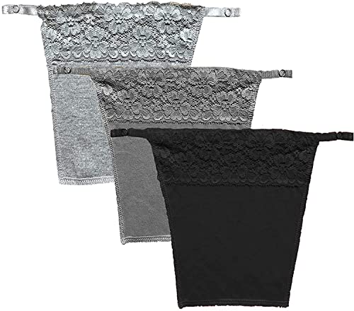 Image of Cotton Clip-on Mock Lace Camisole for Women,Deep Neck Cleavage Cover Cami Secret