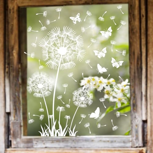 WandSticker4U®- Wiederverwendbare Fensterbilder selbstklebend PUSTEBLUME...