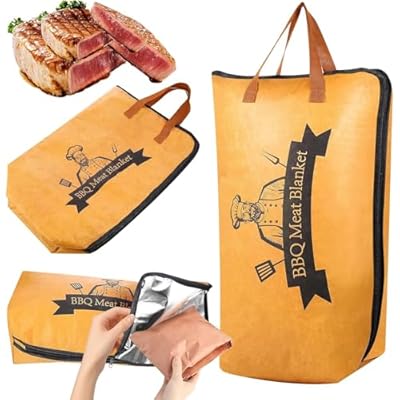 Insulated BBQ Meat Bag| Reusable Thermal Wrap for Beef, Ribs & Turkey (15in with Handle) | Lock in Juices & Flavor | Waterproof & Gift Ready?
