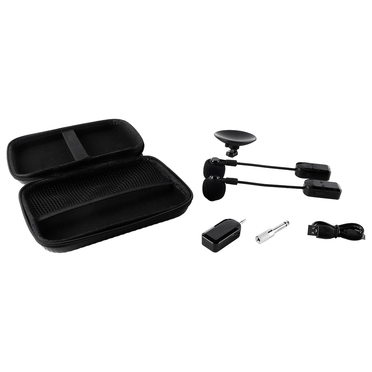 Sistema di ripresa per microfono a condensatore per sassofono con rotazione a 360°, wireless 2.4G, per chitarra, violino, fisarmonica, concerti e spettacoli all'aperto.