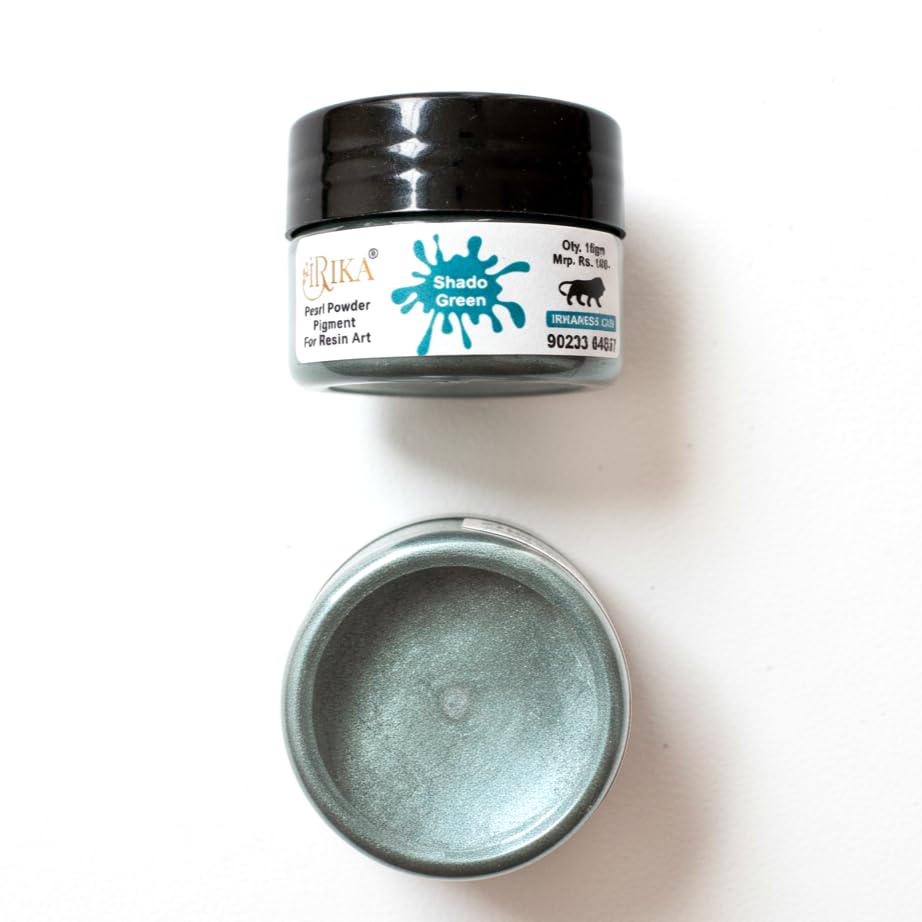 Shadow Green Mica Powder Pigment for Resin Art – 10gm | Pearl Metallic Shimmer Color Powder for Epoxy Resin, UV Resin, Soap Making, Candle, Slime & Nail Art | Highly Pigmented Craft Dust-image-44