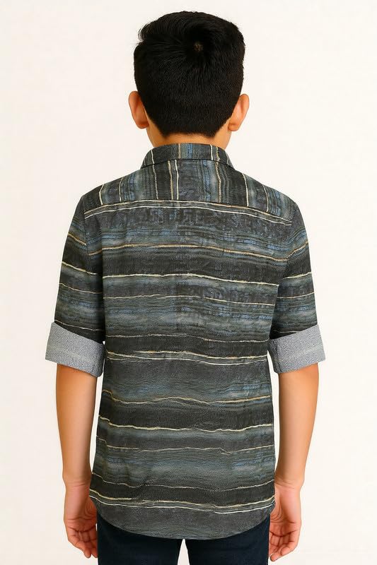 Image of CAVIO Boys Printed Shirt with Embellished T-Shirt