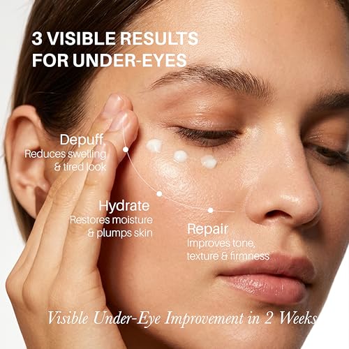 Image of Under Eye Cream I Reduces Dark Circles, Puffiness & Fine Lines | 5% Peptides, 4% Caffeine & 3% Bakuchiol | Brightening & Wrinkles Eye Serum for Men & Women I Visible Results in 14 Days | 15ml
