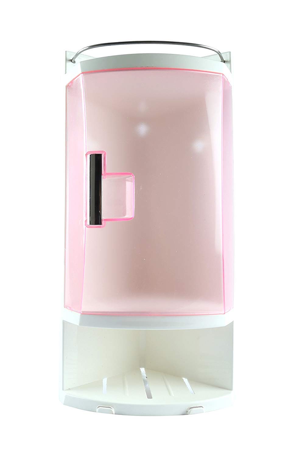 Epraiser ABS Unbreakable Z-Trio Bathroom Transparent Modern & Elegant Design Single Door Corner Cabinet with Storage Chest/Shelves, Size:16.5"X7"X8.5" (Rose Pink)