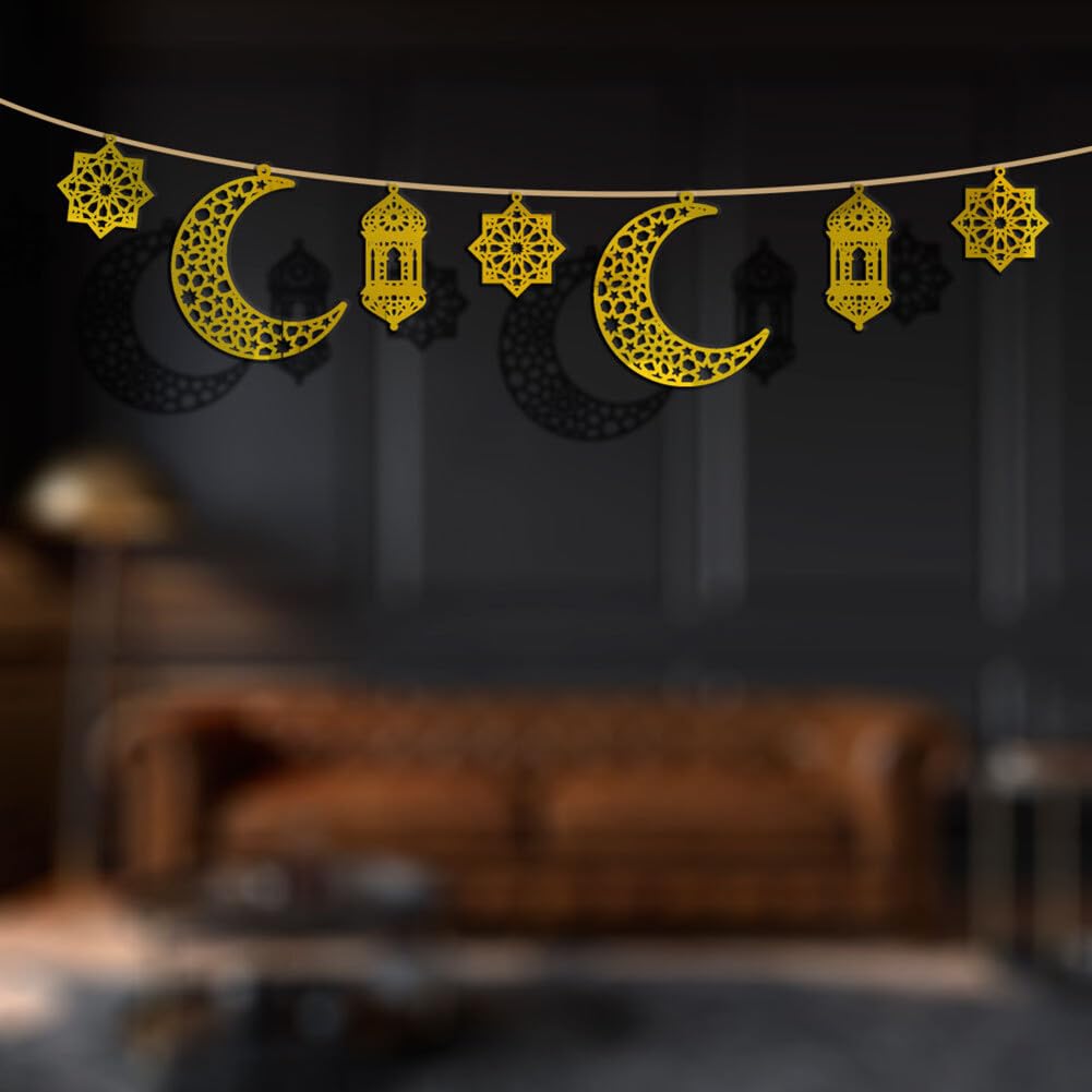 Eid Maan Mubarak Maan Sterren Houten Hanger Ornament Ramadan Kareem Decoratie Maan Ster Wind Licht Vorm Hanger Ornament voor Ramadan Mubarak Eid Decoraties