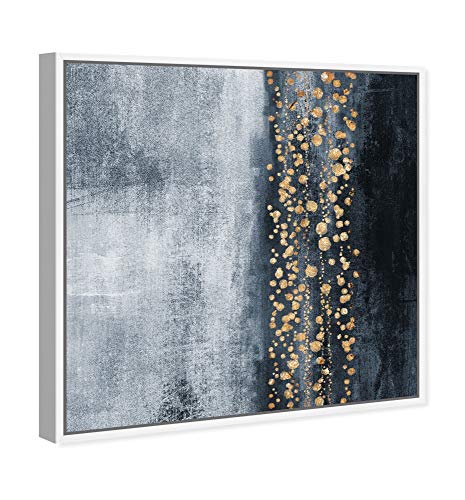 The Oliver Gal Artist Co. Abstract Framed Wall Art Canvas Prints 'Down The River' Paint Home Décor, 16 in x 16 in, Blue, Blue - Image 3