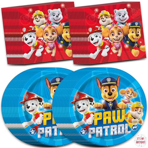 Paw Patrol Birthday Decorations for 32 Guests | Paw Patrol Plates and Napkins for Party | Officially Licensed