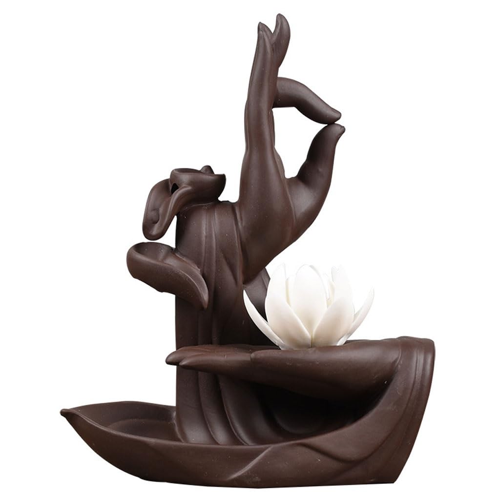 Portaincenso di Buddha Artigianato in Ceramica Arredamento for la casa Bruciatore di incenso a Flusso inverso Creativo Foshan Purple Sand Lotus Zen Heart Arredamento termale