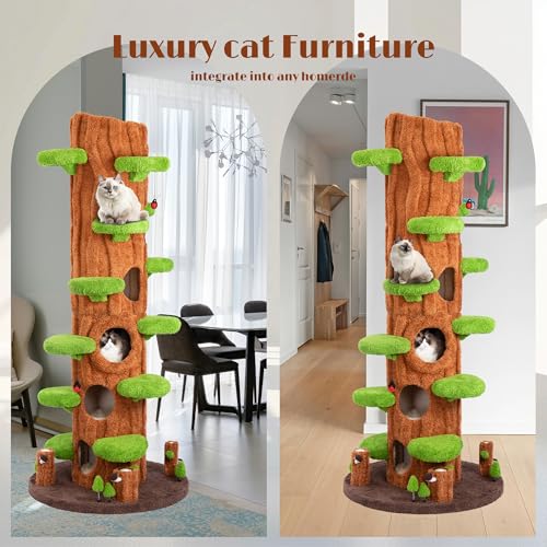 Árbol para gatos KAMABOKO de 90.5 pulg para interiores miniatura 6
