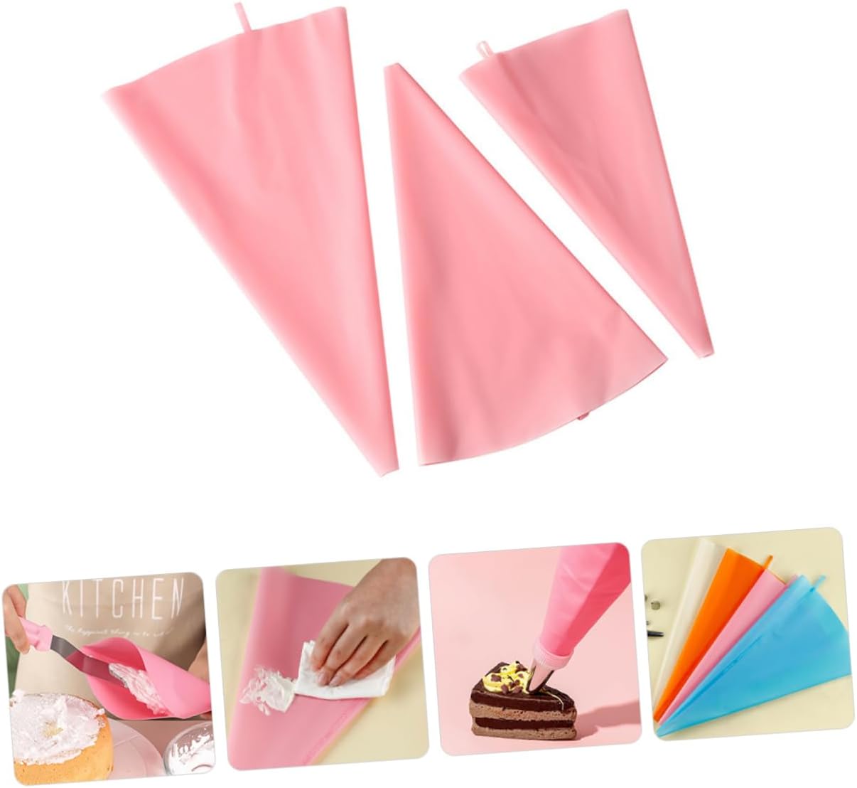 Silicone Icing Piping Bags Xmas Halloween Season 3pcs for Cake Decorating