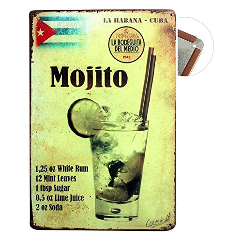 Sycle Circle - Cartel de metal estilo clásico y color sólido para decoración de pared (20 x 30 cm)