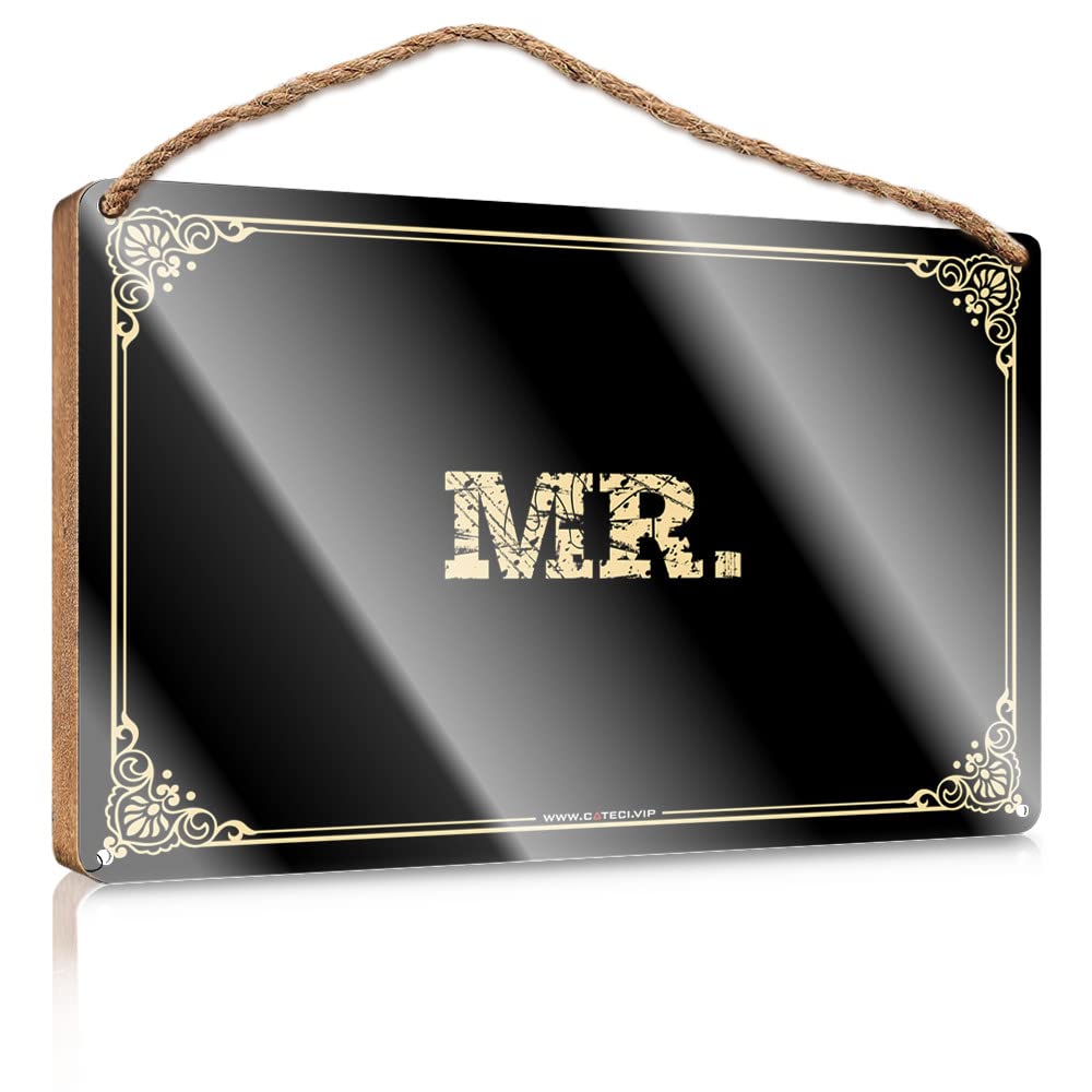 MAHQPZXSF Winter Signs For Home Decor Mr. Wooden Sign Outdoor Wood Plaque Porch Signs Family Wall Decor(23X35CM)