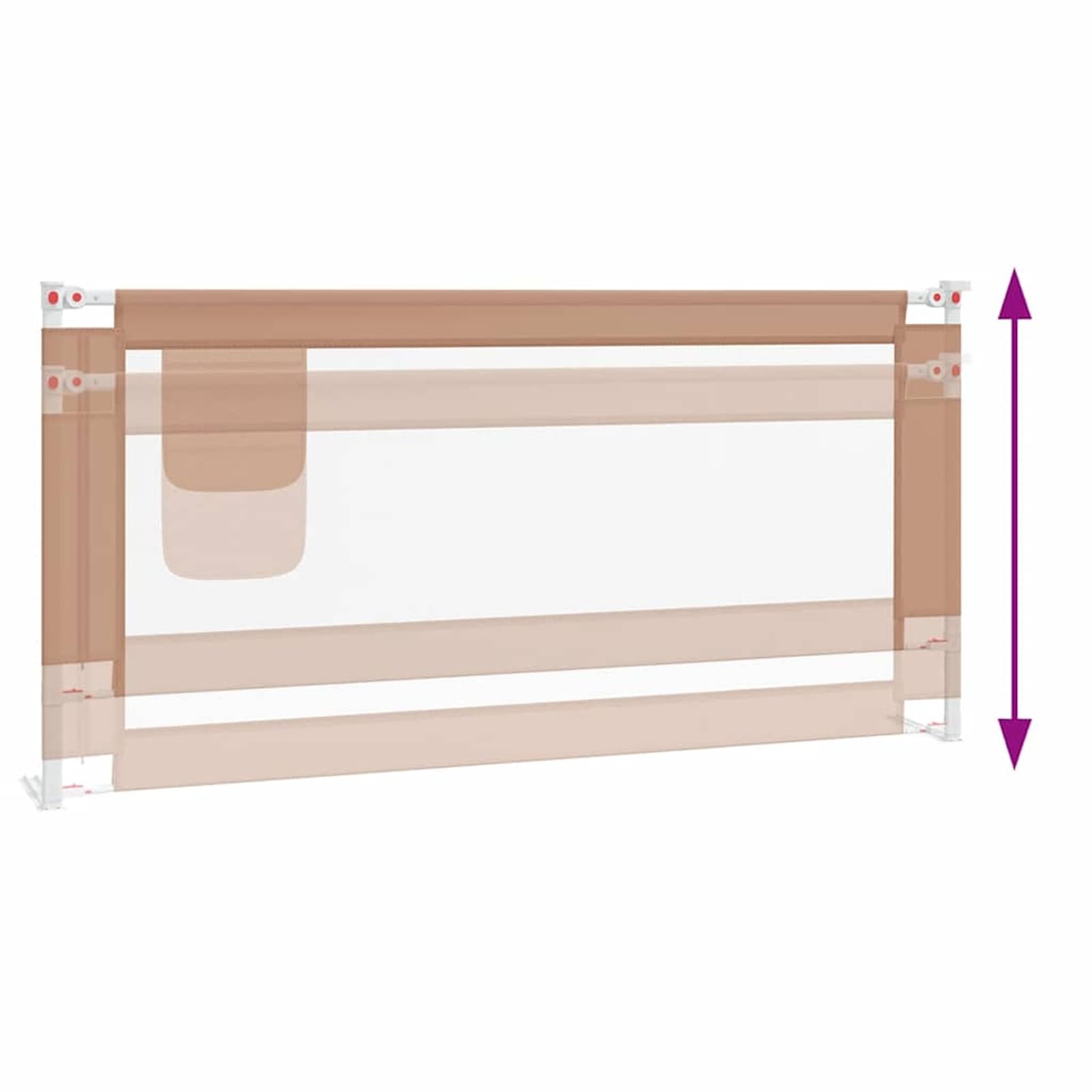 Gecheer Barandilla de Seguridad Cama de niño Taupe Tela 190x25 cm