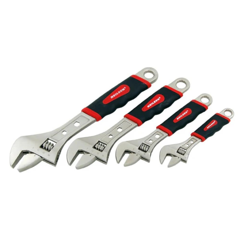 4 Piece Adjustable Spanner Wrench Set Quality Product 6 8 10 & 12""