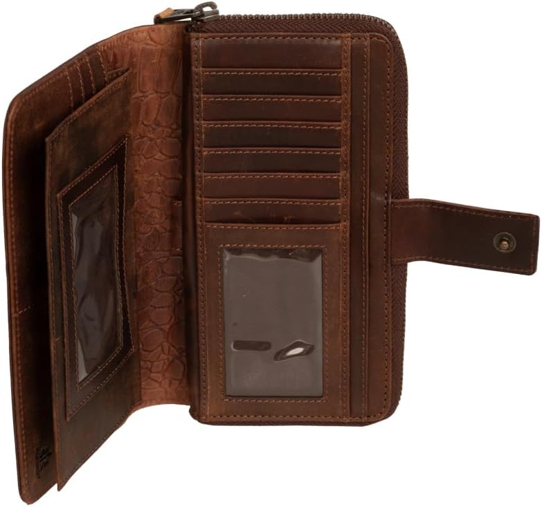 STS Ranchwear Catalina Croc Chelsea Wallet Brown One Size