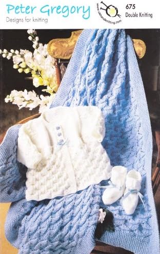 Double Knitting Pattern - 675 Baby Coat Shawl & Bootees