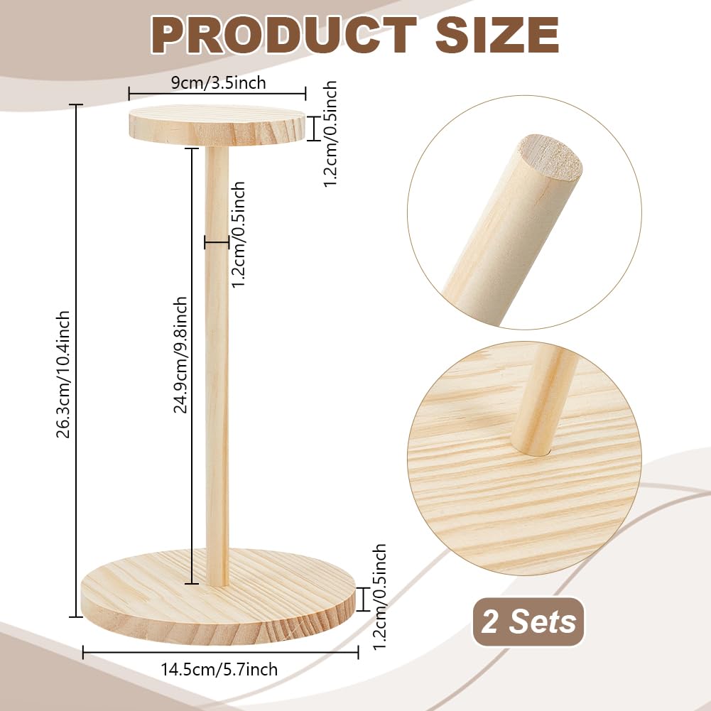 PH PandaHall 2pz Espositore per Cappelli in Legno Portacappelli da Tavolo, Supporto per Cappelli per Venditori Home Hat Helmet Display Organizer, 14.5x26.3cm