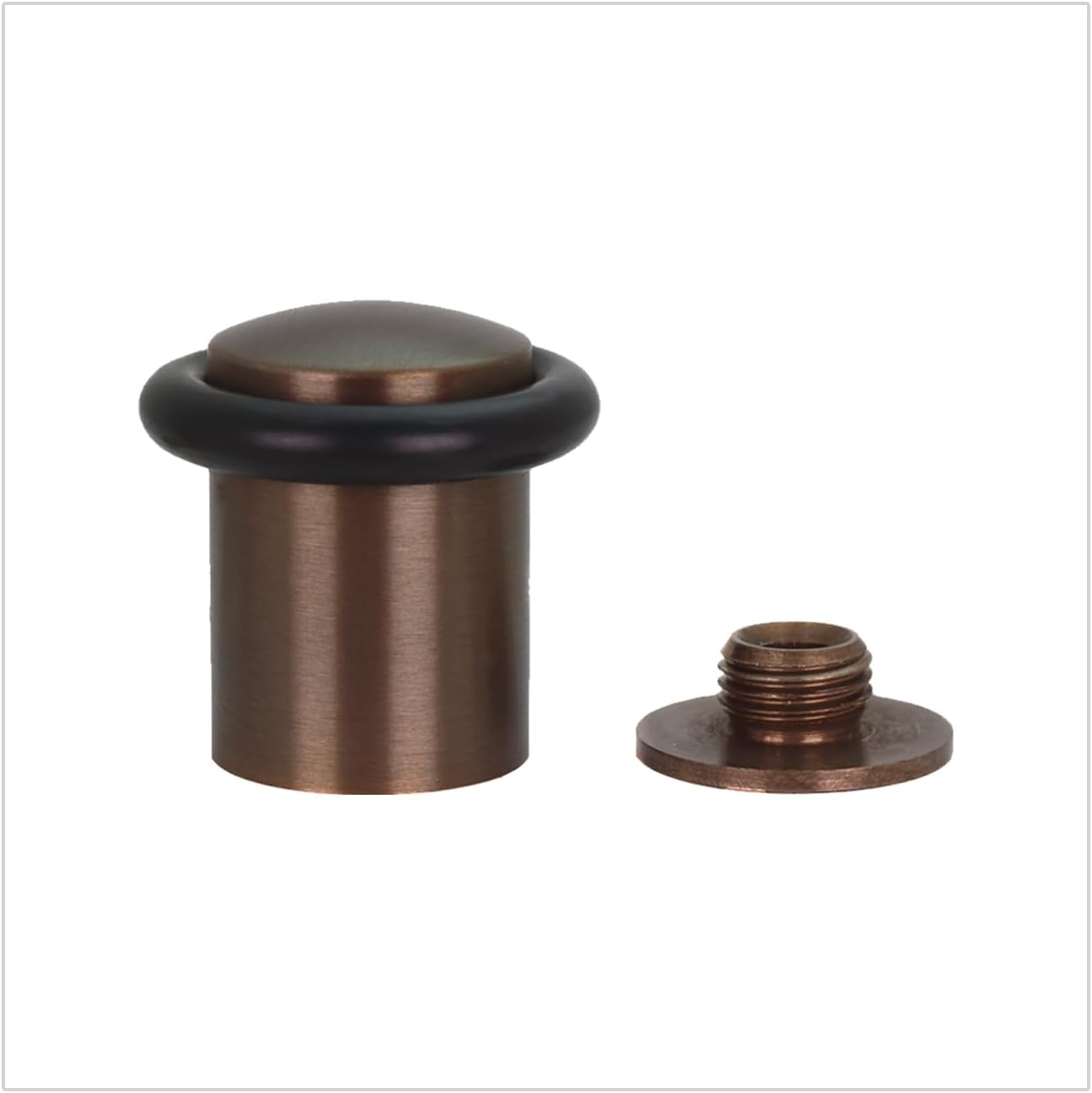 EVI Door Stoppers | Rustic Brass Floor Door Stop - Screw Fastening - Protector Rubber - 0.94 x 1.38 Inch Door Stop