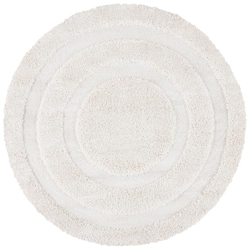 Tapete redondo Safavieh Florida Shag 4' Creme miniatura 2