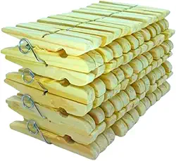 48 Unidades Pregador Gigante Madeira - Prendedores de Roupa Grande Varal Multiuso