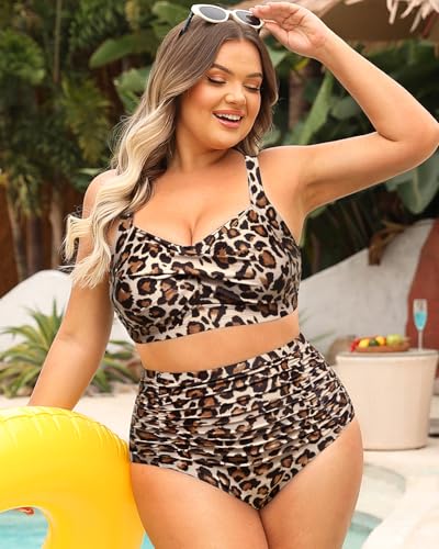 Image of Daci Women's Plus Size Bikini Sets - High Waisted Two-Piece Swimsuits with Tummy Control
