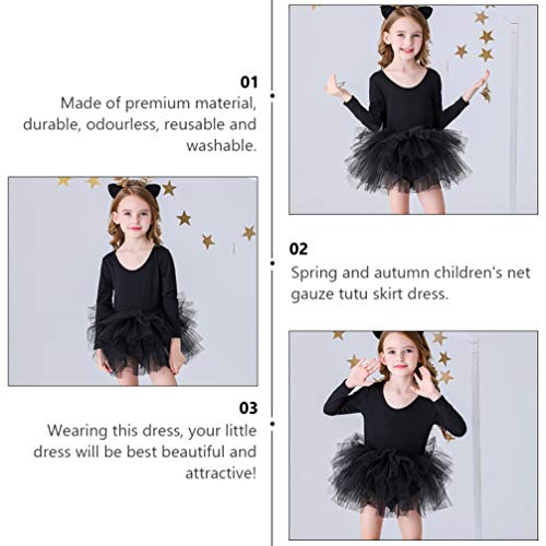 KESYOO 1 Unidade Primavera E Outono Crianças Gaze Vestido Desgrenhado Saia Tutu Saia Balé