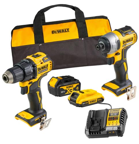 DEWALT Kit Taladro atornillador y atornillador de impacto inalámbrico 2 baterías 4 Ah DCD791P3A-QW
