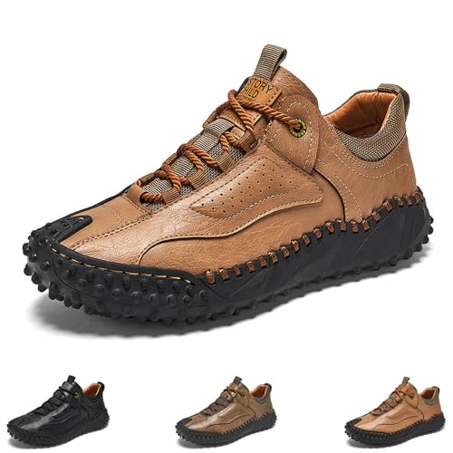 Cushygait Boots Men, Cushygait Shoes for Mens, Men’s Vintage Leather Hiking Shoes, Orthopedic Arch Support, Non-slip