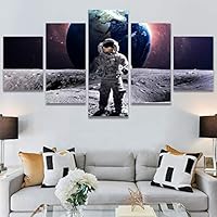 SIGNWIN 5 Panel Canvas Wall Art Modern Art Astronomy & Space Contemporary Cosmic Dramatic Mixed Media Multicolor for Home Decorations Ready to Hang - 60