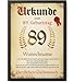 Papierschmiede® Personalisierte Urkunde zum 89. Geburtstag Geschenk Frauen Männer 89 Jahre Geburtstagskarte Geburtstagsgeschenk 89. Geburtstag personalisierbar Geburtstagsurkunde Jahrgang 1937